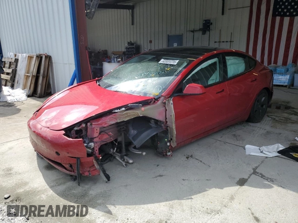 2023 Tesla Model 3 z VIN 5YJ3E1EA6PF458210, wystawiony jako Copart lot #60889235 z przebiegiem Nie podano mil oraz Szkoda całkowita • Salvage title. Historia ofert i sprzedaży dostępna na DreamBid. Obrazek 1.