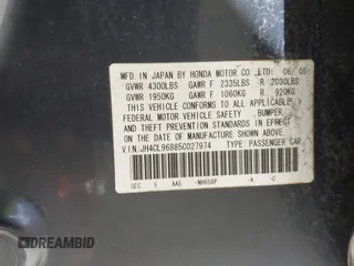 2005 Acura TSX с VIN JH4CL96885C027974, выставлен на аукционе IAAI как лот 42782490 с пробегом 133 182 миль миль и . История ставок и продаж доступна на DreamBid. Изображение 9.