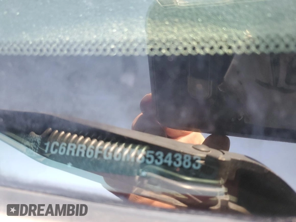 2021 Ram 1500 Tradesman with VIN 1C6RR6FG6MS534383, listed as a Copart auction lot 48486055 with 37,708 mi miles and Salvage title. Bid and sale history available at DreamBid. Image 12.