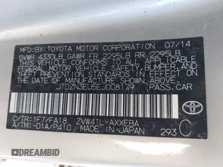 2014 Toyota Prius Two with VIN JTDZN3EU5EJ008179, listed as a IAAI auction lot 42374243 with Not provided miles and . Bid and sale history available at DreamBid. Image 9.