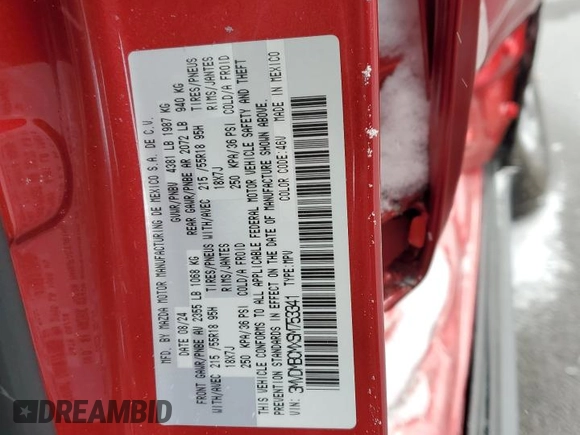 2025 Mazda CX-30 S Preferred with VIN 3MVDMBCMXSM753341, listed as a Copart auction lot 44648745 with 1,281 mi miles and Salvage Title. Bid and sale history available at DreamBid. Image 14.
