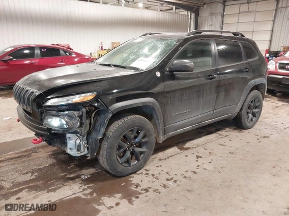2017 Jeep Cherokee Trailhawk with VIN 1C4PJMBS8HW648454, listed as a IAAI auction lot 41094103 with 125,941 mi miles. Bid and sale history available at carsss.com. Image 2.