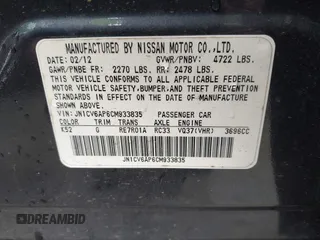 2012 Infiniti G37 Journey with VIN JN1CV6AP6CM933835, listed as a IAAI auction lot 41695436 with 202,549 mi miles and . Bid and sale history available at DreamBid. Image 9.