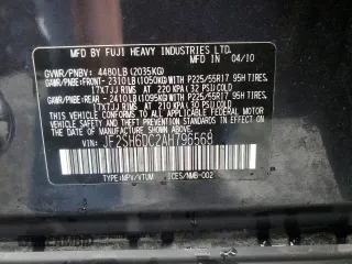 2010 Subaru Forester 2.5X Limited with VIN JF2SH6DC2AH796568, listed as a Copart auction lot 53985775 with 54,009 mi miles and Salvage Title. Bid and sale history available at carsss.com. Image 13.