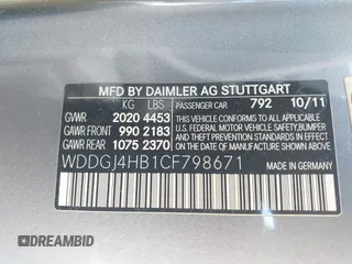 2012 Mercedes-Benz C 250 with VIN WDDGJ4HB1CF798671, listed as a IAAI auction lot 42161187 with 163,766 mi miles and . Bid and sale history available at DreamBid. Image 9.