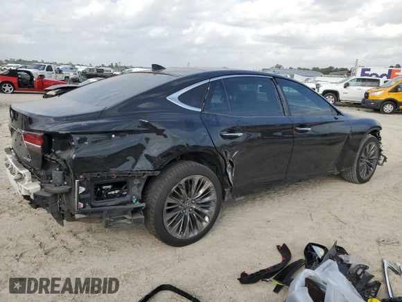 2018 Lexus LS 500 z VIN JTHB5LFFXJ5005023, wystawiony jako Copart lot #48510995 z przebiegiem 44 268 mil mil oraz Szkoda całkowita • Salvage title. Historia ofert i sprzedaży dostępna na DreamBid. Obrazek 3.