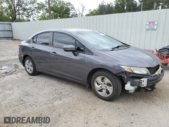 2015 Honda Civic Sedan LX with VIN 19XFB2F5XFE080510, listed as a Copart auction lot 50963455 with 199,565 mi miles and Salvage Title. Bid and sale history available at carsss.com. Image 4.