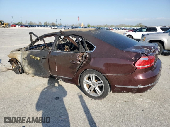 2013 Volkswagen Passat SE with VIN 1VWBN7A34DC089486, listed as a Copart auction lot 51779185 with Not provided miles and Non repairable. Bid and sale history available at DreamBid. Image 2.