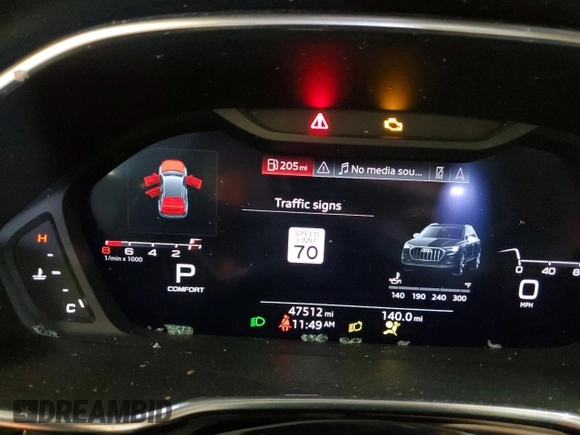 2022 Audi Q3 S line Premium Plus z VIN WA1EEDF37N1003974, wystawiony jako Copart lot #58657685 z przebiegiem 47 512 mil mil oraz Szkoda całkowita • Salvage title. Historia ofert i sprzedaży dostępna na DreamBid. Obrazek 9.