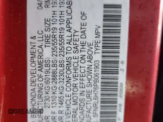 2023 Honda Odyssey Sport with VIN 5FNRL6H76PB061903, listed as a Copart auction lot 82524154 with Not Provided miles and Salvage Title. Bid and sale history available at carsss.com. Image 15.