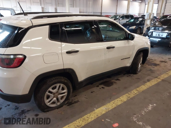 2018 Jeep Compass Sport with VIN 3C4NJCAB6JT124198, listed as a IAAI auction lot 41192196 with 104,557 mi miles. Bid and sale history available at carsss.com. Image 19.