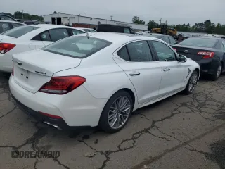 2020 Genesis G70 2.0T with VIN KMTG34LA4LU053431, listed as a Copart auction lot 60697685 with 91,626 mi miles and Salvage title. Bid and sale history available at DreamBid. Image 3.