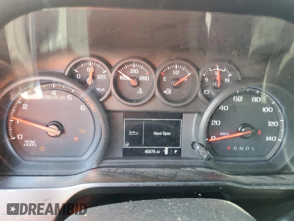 2020 Chevrolet Silverado 1500 Custom with VIN 3GCPWBEF8LG317269, listed as a Copart auction lot 55976795 with 45,878 mi miles and Salvage Title. Bid and sale history available at DreamBid. Image 9.