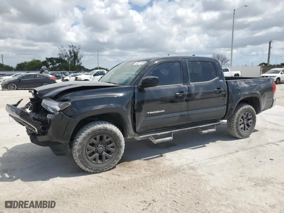 2021 Toyota Tacoma 2WD SR5 with VIN 5TFAZ5CN2MX100662, listed as a Copart auction lot 53911195 with 23,943 mi miles and Salvage Title. Bid and sale history available at carsss.com. Image 1.