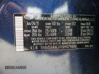 2022 Hyundai Santa Fe XRT with VIN 5NMS64AJXNH379800, listed as a Copart auction lot 50826825 with 69,348 mi miles and Salvage Title. Bid and sale history available at carsss.com. Image 16.