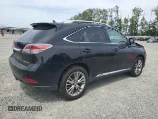 2013 Lexus RX 450h with VIN JTJBC1BAXD2444943, listed as a Copart auction lot 59564125 with Not provided miles and Salvage title. Bid and sale history available at DreamBid. Image 3.