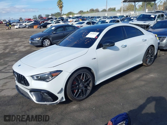 2021 Mercedes-Benz CLA 45 AMG with VIN W1K5J5DB4MN206125, listed as a IAAI auction lot 40928985 with 34,410 mi miles and . Bid and sale history available at DreamBid. Image 2.