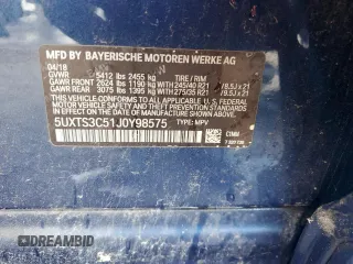 2018 BMW X3 M40i z VIN 5UXTS3C51J0Y98575, wystawiony jako Copart lot #58449655 z przebiegiem Nie podano mil oraz Tytuł czysty. Historia ofert i sprzedaży dostępna na DreamBid. Obrazek 13.