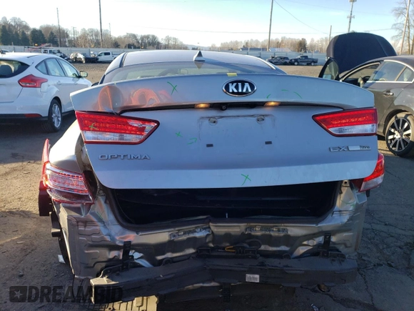 2017 Kia Optima EX with VIN KNAGU4LE7H5013485, listed as a Copart auction lot 89379605 with 42,618 mi miles and Salvage title. Bid and sale history available at DreamBid. Image 6.