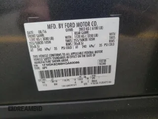 2017 Ford Explorer XLT z VIN 1FM5K8D88HGA60086, wystawiony jako Copart lot #60874065 z przebiegiem 89 286 mil mil oraz Szkoda całkowita • Salvage title. Historia ofert i sprzedaży dostępna na DreamBid. Obrazek 14.