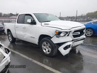 2022 Ram 1500 Big Horn with VIN 1C6RREBT0NN354913, listed as a IAAI auction lot 41864719 with 37,442 mi miles and . Bid and sale history available at DreamBid. Image 1.