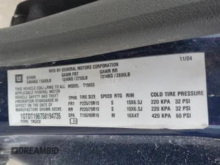 2005 GMC Canyon SLE Z71 with VIN 1GTDT196758194735, listed as a Copart auction lot 82189764 with 135,415 mi miles and Clean Title. Bid and sale history available at carsss.com. Image 12.