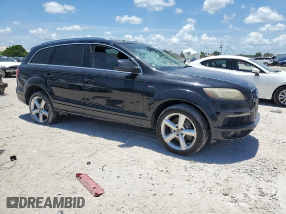 2011 Audi Q7 S line with VIN WA1DGAFE3BD006595, listed as a Copart auction lot 61010615 with 184,175 mi miles and Salvage title. Bid and sale history available at DreamBid. Image 4.