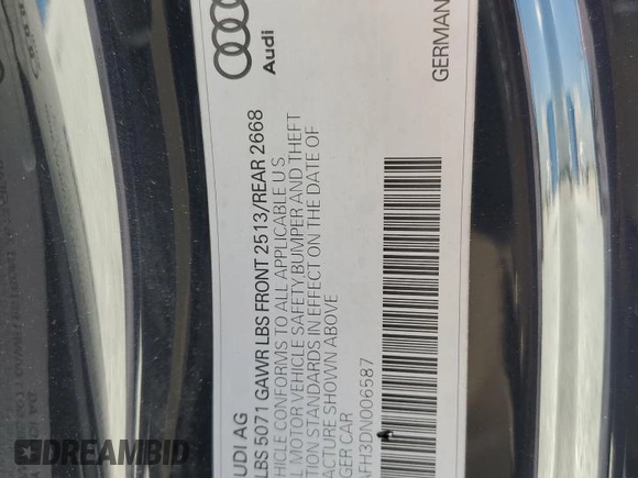2013 Audi A5 Premium Plus z VIN WAULFAFH3DN006587, wystawiony jako Copart lot #51935635 z przebiegiem 116 824 mil mil oraz Szkoda całkowita • Salvage title. Historia ofert i sprzedaży dostępna na DreamBid. Obrazek 12.