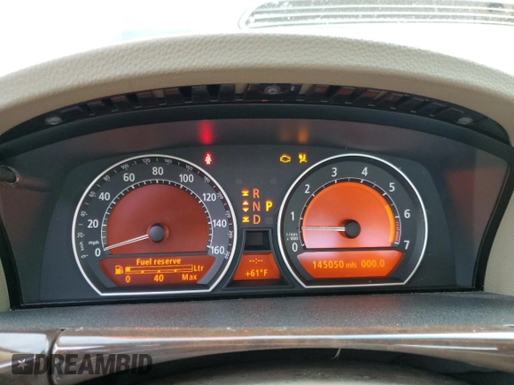 2007 BMW 7 Series 750i with VIN WBAHL835X7DT08910, listed as a Copart auction lot 45055265 with 145,050 mi miles and Clean title. Bid and sale history available at DreamBid. Image 9.