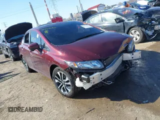 2015 Honda Civic EX with VIN 19XFB2F89FE073610, listed as a IAAI auction lot 41753222 with 121,100 mi miles. Bid and sale history available at carsss.com. Image 1.