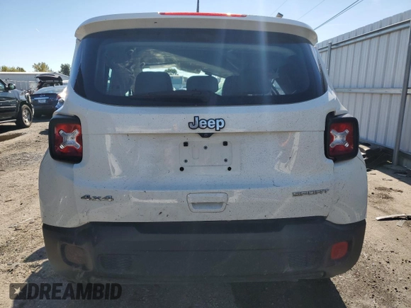 2018 Jeep Renegade Sport with VIN ZACCJBAH0JPH07332, listed as a Copart auction lot 76322434 with Not provided miles and Salvage title. Bid and sale history available at DreamBid. Image 6.