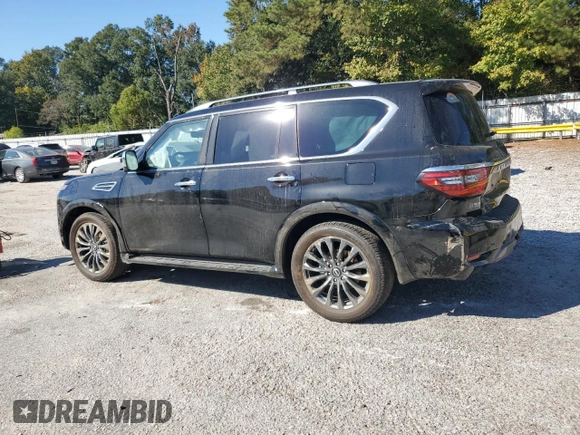 2023 Nissan Armada Platinum with VIN JN8AY2DA5P9403140, listed as a Copart auction lot 76986714 with 25,852 mi miles and Salvage Title. Bid and sale history available at carsss.com. Image 2.
