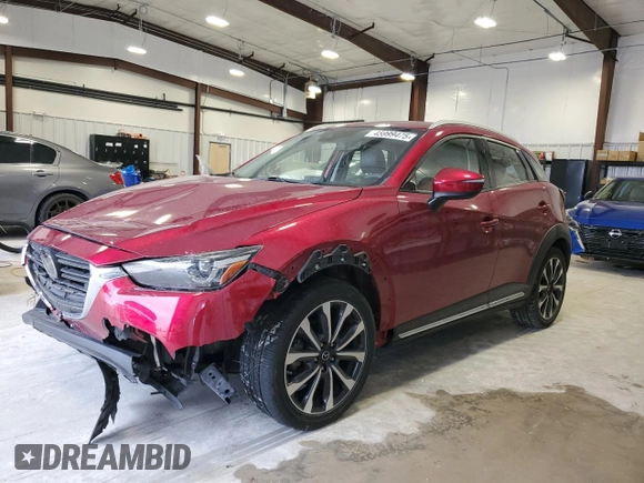 2019 Mazda CX-3 Grand Touring with VIN JM1DKFD70K0451020, listed as a Copart auction lot 45999475 with 48,725 mi miles and Salvage Title. Bid and sale history available at carsss.com. Image 1.
