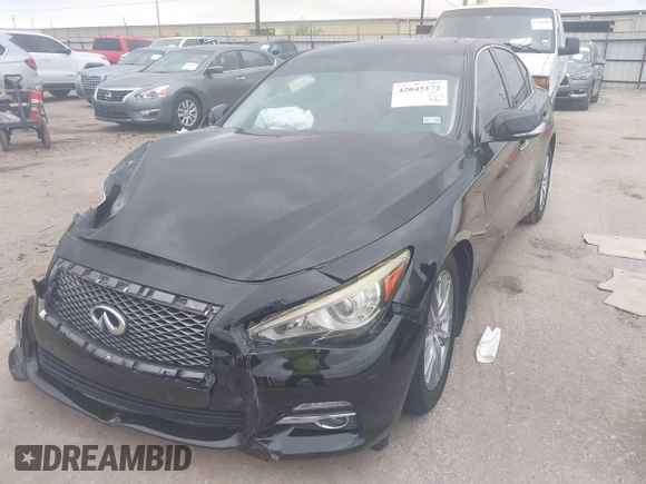 2015 Infiniti Q50 Premium with VIN JN1BV7AR6FM420057, listed as a IAAI auction lot 42045172 with 119,443 mi miles. Bid and sale history available at carsss.com. Image 16.