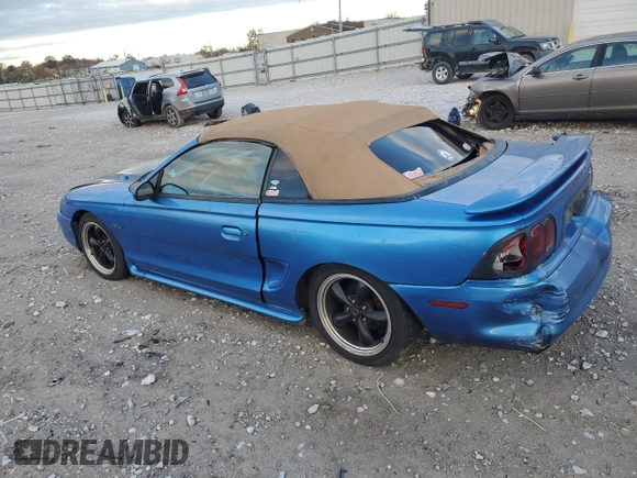 1996 Ford Mustang GT with VIN 1FALP45X2TF178232, listed as a Copart auction lot 76529834 with 144,505 mi miles and Salvage Title. Bid and sale history available at carsss.com. Image 2.