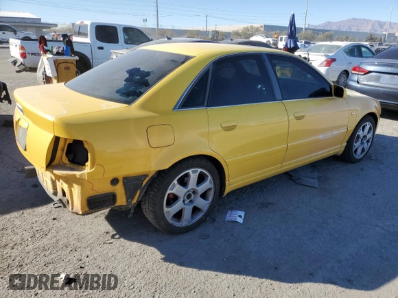 2001 Audi S4 with VIN WAURD68D61A092472, listed as a Copart auction lot 44989545 with 165,067 mi miles and Salvage Title. Bid and sale history available at carsss.com. Image 3.