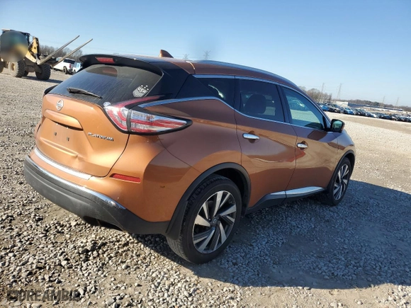 2017 Nissan Murano SV with VIN 5N1AZ2MGXHN119956, listed as a Copart auction lot 46049085 with 159,935 mi miles and Salvage Title. Bid and sale history available at carsss.com. Image 3.