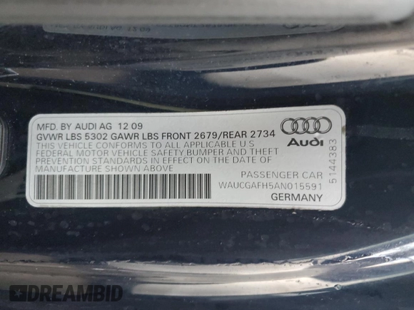 2010 Audi S5 Premium Plus z VIN WAUCGAFH5AN015591, wystawiony jako Copart lot #74314074 z przebiegiem Nie podano mil oraz Nie do naprawy. Historia ofert i sprzedaży dostępna na DreamBid. Obrazek 13.