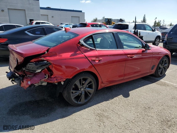 2023 Genesis G70 2.0T with VIN KMTG34TA8PU120814, listed as a Copart auction lot 46258265 with 20,322 mi miles and Salvage Title. Bid and sale history available at carsss.com. Image 3.