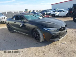 2020 BMW M8 Competition with VIN WBSDZ0C02LCD80945, listed as a IAAI auction lot 41229113 with 1 mi miles. Bid and sale history available at carsss.com. Image 1.