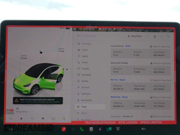 2023 Tesla Model Y Long Range z VIN 7SAYGDEE4PF621640, wystawiony jako IAAI lot #41796502 z przebiegiem 68 484 mil mil oraz . Historia ofert i sprzedaży dostępna na DreamBid. Obrazek 19.