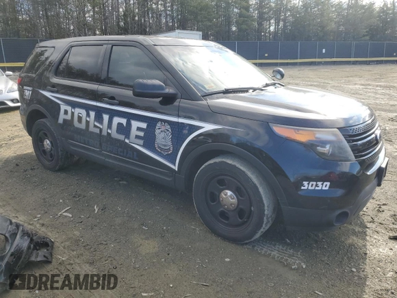 2013 Ford Utility Police Interceptor with VIN 1FM5K8ARXDGC40872, listed as a Copart auction lot 47389765 with 156,083 mi miles and Salvage Title. Bid and sale history available at carsss.com. Image 4.