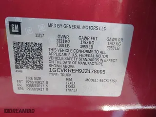 2018 Chevrolet Silverado 1500 LT with VIN 1GCVKREH9JZ178005, listed as a IAAI auction lot 41262147 with 90,215 mi miles. Bid and sale history available at carsss.com. Image 9.