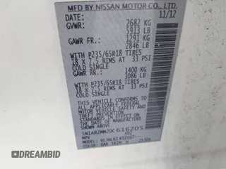 2013 Nissan Pathfinder SV with VIN 5N1AR2MM2DC616205, listed as a IAAI auction lot 42018693 with 132,148 mi miles. Bid and sale history available at carsss.com. Image 9.