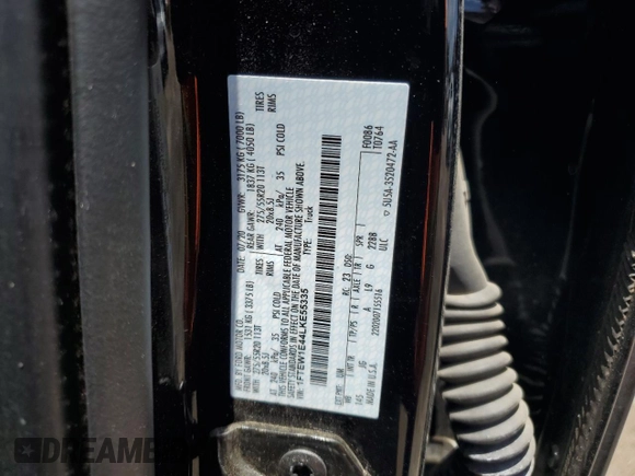 2020 Ford F-150 XL z VIN 1FTEW1E44LKE55335, wystawiony jako Copart lot #66852825 z przebiegiem 118 019 mil mil oraz Szkoda całkowita • Salvage title. Historia ofert i sprzedaży dostępna na DreamBid. Obrazek 13.