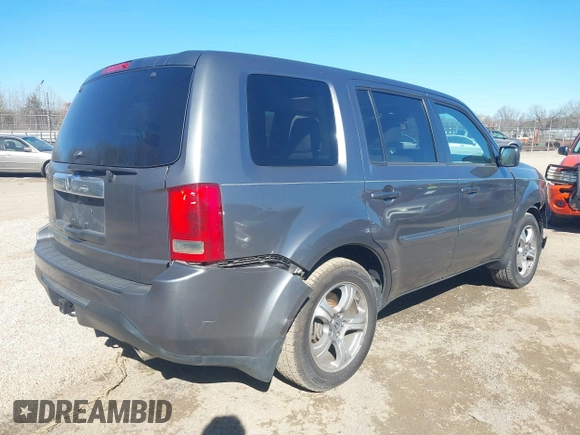 2013 Honda Pilot EX-L with VIN 5FNYF3H79DB037477, listed as a IAAI auction lot 41649734 with 161,902 mi miles and . Bid and sale history available at DreamBid. Image 4.