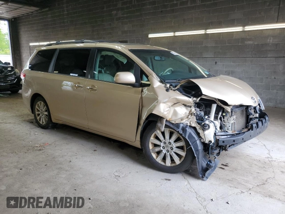 2012 Toyota Sienna XLE with VIN 5TDDK3DC1CS047265, listed as a Copart auction lot 58500275 with 203,548 mi miles and Salvage title. Bid and sale history available at DreamBid. Image 4.