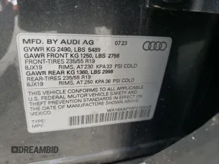 2023 Audi Q5 Sportback S line Prestige with VIN WA16AAFY9P2183305, listed as a Copart auction lot 49780375 with 18,139 mi miles and Salvage title. Bid and sale history available at DreamBid. Image 13.