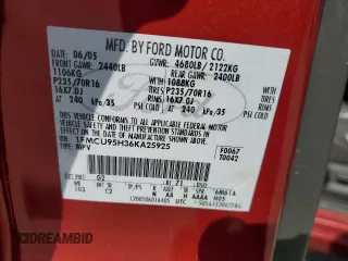 2006 Ford Escape Hybrid with VIN 1FMCU95H36KA25925, listed as a Copart auction lot 50034395 with Not provided miles and Salvage title. Bid and sale history available at DreamBid. Image 13.