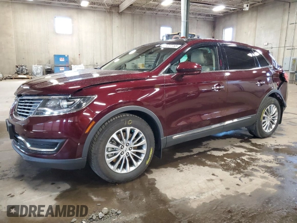2017 Lincoln MKX Select with VIN 2LMPJ8KR1HBL35154, listed as a Copart auction lot 51227755 with 25,319 mi miles and Salvage Title. Bid and sale history available at carsss.com. Image 1.